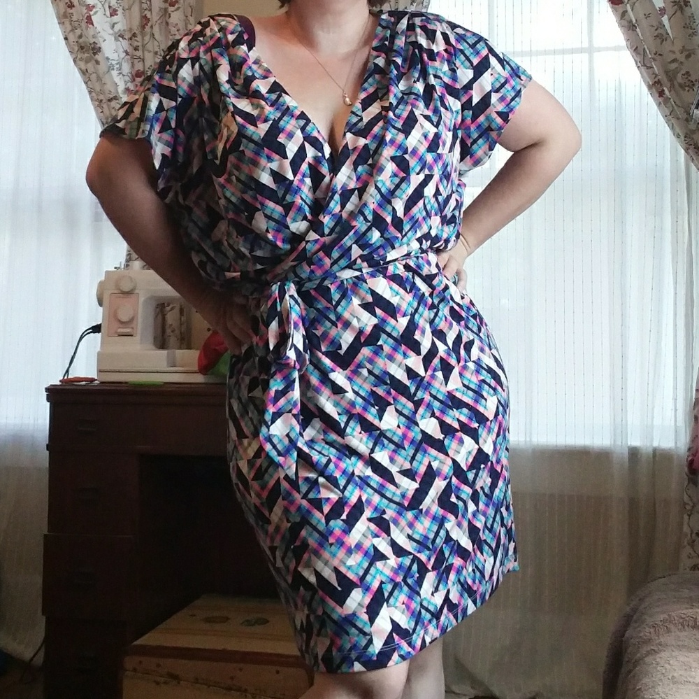Figure flattering Jessica Simpson wrap-style dress